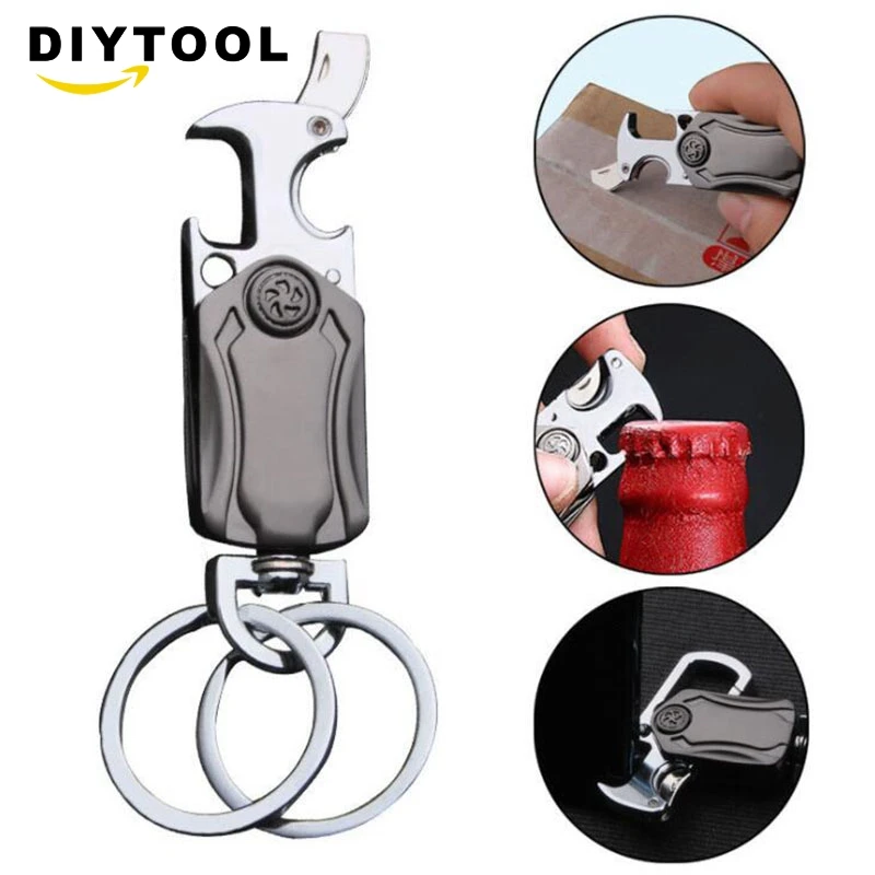 

Keychain pendant with knife Fingertip gyro keychain Bottle opener keychain