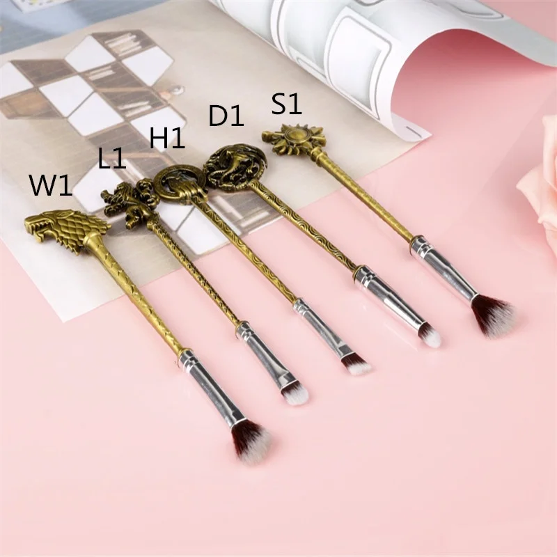 Wonder Woman Makeup Brushes Sets professional Beauty Make up Brush 5pcs/set(with bags - Цвет: bronze