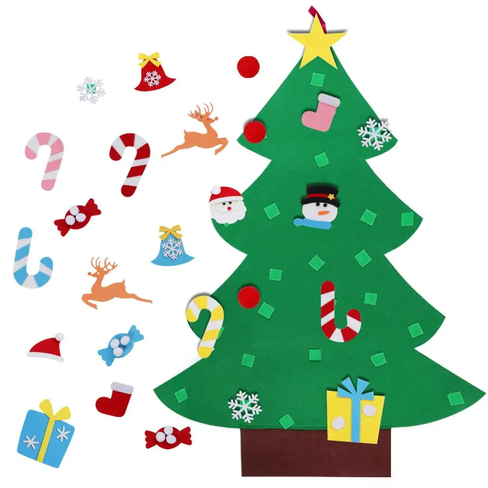 OurWarm DIY Войлок новогодняя елка подарки для детей игрушки Искусственная елка Рождественское украшение для дома Настенное подвесное украшение
