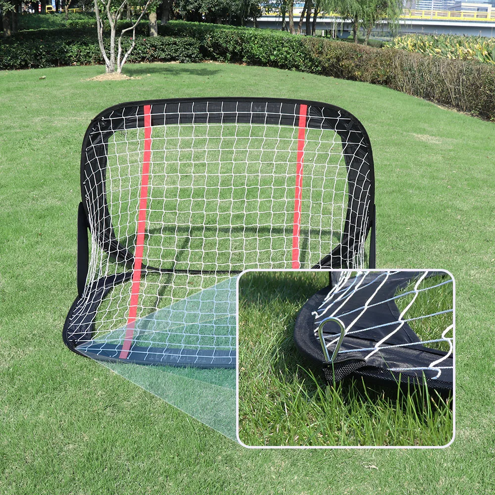 WISHOME Foldable Kids Pop-Up Soccer Goals for Backyard Outdoors Portable Square Soccer Net with OK-Bag Sports Toys(2 goals