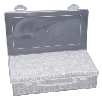 

64 Grid Plastics Glass Beads Receiving Box Multi-Functional Storage Boxes Jewelry Container Case DIY Display Box 22.5x12.6x5.2cm