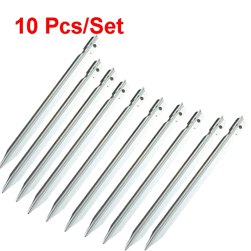 

10pcs/Lot 18cm Alloy Aluminum Camping Tent Peg Metal Tent Nail Stake For Camping Equipment Accessories