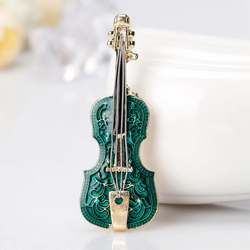 Guitar Brooches for Women Men Enamel Musical Instruments Party Casual Clothing Cap Decor Violin Brooch Lapel Pins Jewelry Gifts | Украшения