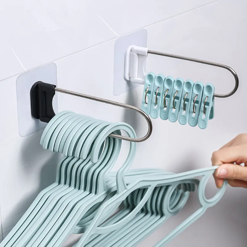 

Kitchen Clothes Hangers Closet Organizer Space Saving Clothes Rack Multi-function Folding Clothes Drying Rack Storage Organizer