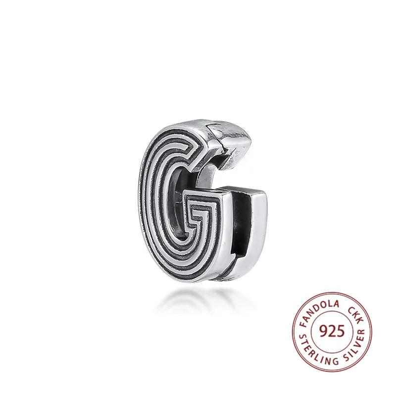 Бусины Fit Pandora браслет стерлингового серебра 925 Шарм рефлексионы Письмо G Клип Подвески для изготовления ювелирных изделий berloques prata