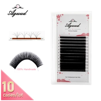 

AGUUD 10 Trays/Lot Self-Making Fans Easy Fanning Lashes Flowering Fast Blooming Eyelash Can DIY Any Volume Fan Lashes Extension