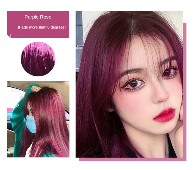 500ml Hair Dye Cream Fashion Blue Hair Waxing Mud DIY Temporary Styling Hair Color Cream No Damage Easy Wash Purple Hair Dye Wax