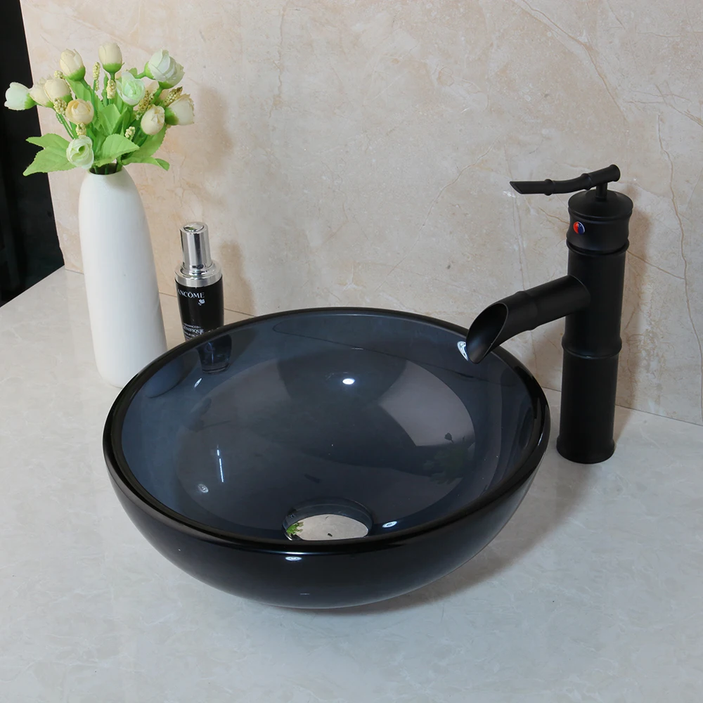 black bathroom sink set bacia de banheiro with matte black faucet multiple colour glass tempered glass basin mixer tap set 3