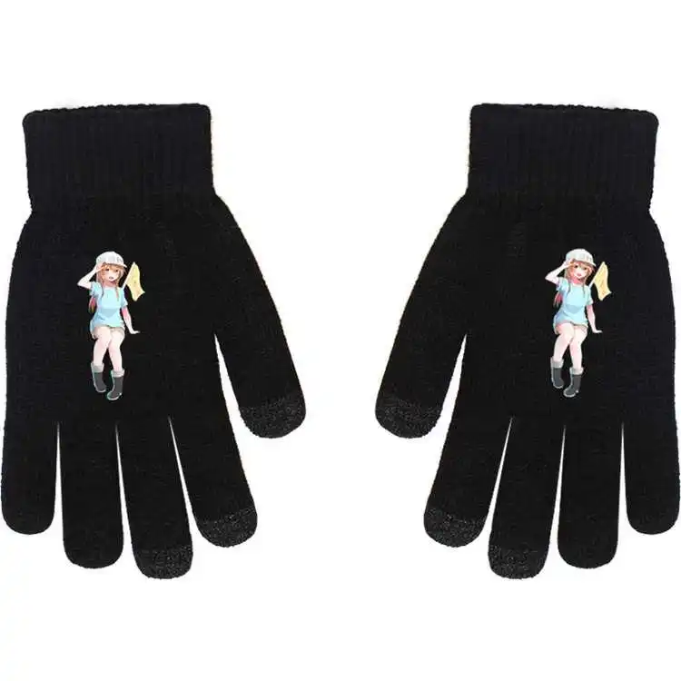 Fashion Fingerless Gloves Anime Naruto Fairy Tail Tokyo Ghoul Attack on Titans Cosplay Warm Gloves around the black gloves