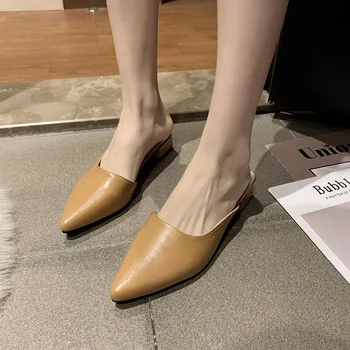 

2020 Summer Shoes Women Sandals Elegant Ladies Shoes Low Heels Sandals Pointed toe Female Summer Footwear A2176