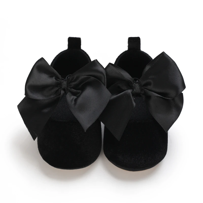 Infant Newborn Baby Girls Princess Non-Slip Floral Border Shoes Toddler Baby Soft PU Leather Prewalker Shoes Solid First Walkers