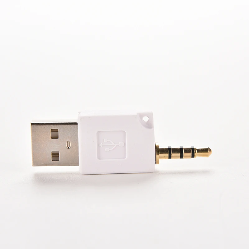 Белый 3,5 мм штекер AUX аудио стерео разъем для USB 2,0 штекер конвертер адаптер для Apple для iPod 1 шт