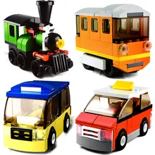 Creator City Creative N change 4 tren de Metro retro locomotora taxi bus vintage juego de bloques de construcción juguete para niños