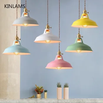Pendant Light Retro Industrial Colorful Restaurant Kitchen Home Ceiling Lamp 1