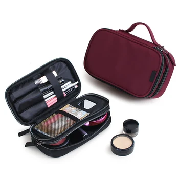 

Double Layer Waterproof Travel Nylon Cosmetic Bag Mini Fashion Designer Women Makeup Box Organizer Bag Toiletry Gift