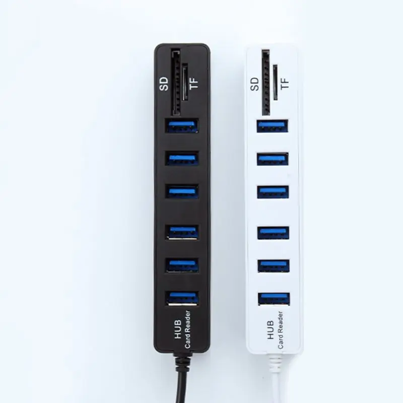 Высокоскоростной USB 2,0 концентратор комбо 6 портов расширитель многопортовый usb-адаптер с SD/TF кард-ридер для ПК компьютер планшет аксессуары