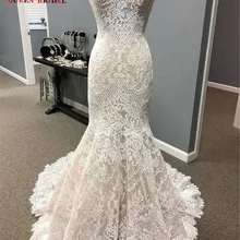 Сексуальное свадебное платье Русалка Милая Тюль Кружева Аппликации дизайн винтажные Простые Свадебные платья на заказ SH02