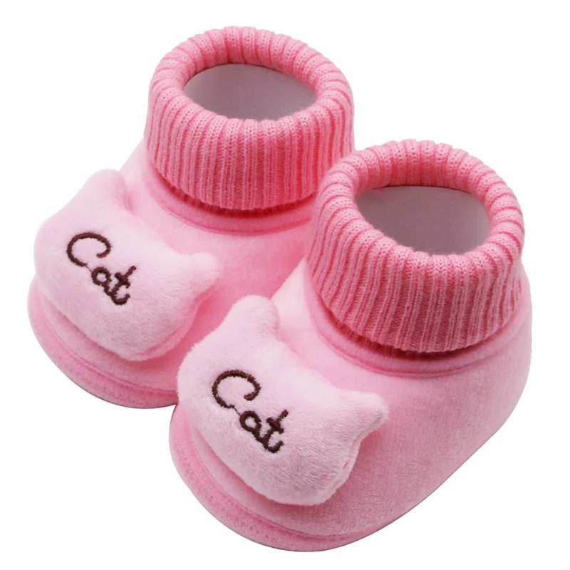 Мягкие ботинки с бантиком для новорожденных и маленьких девочек; ботинки с подошвой для кроватки; Теплая обувь; цвет розовый, синий; Размеры 0-18 м