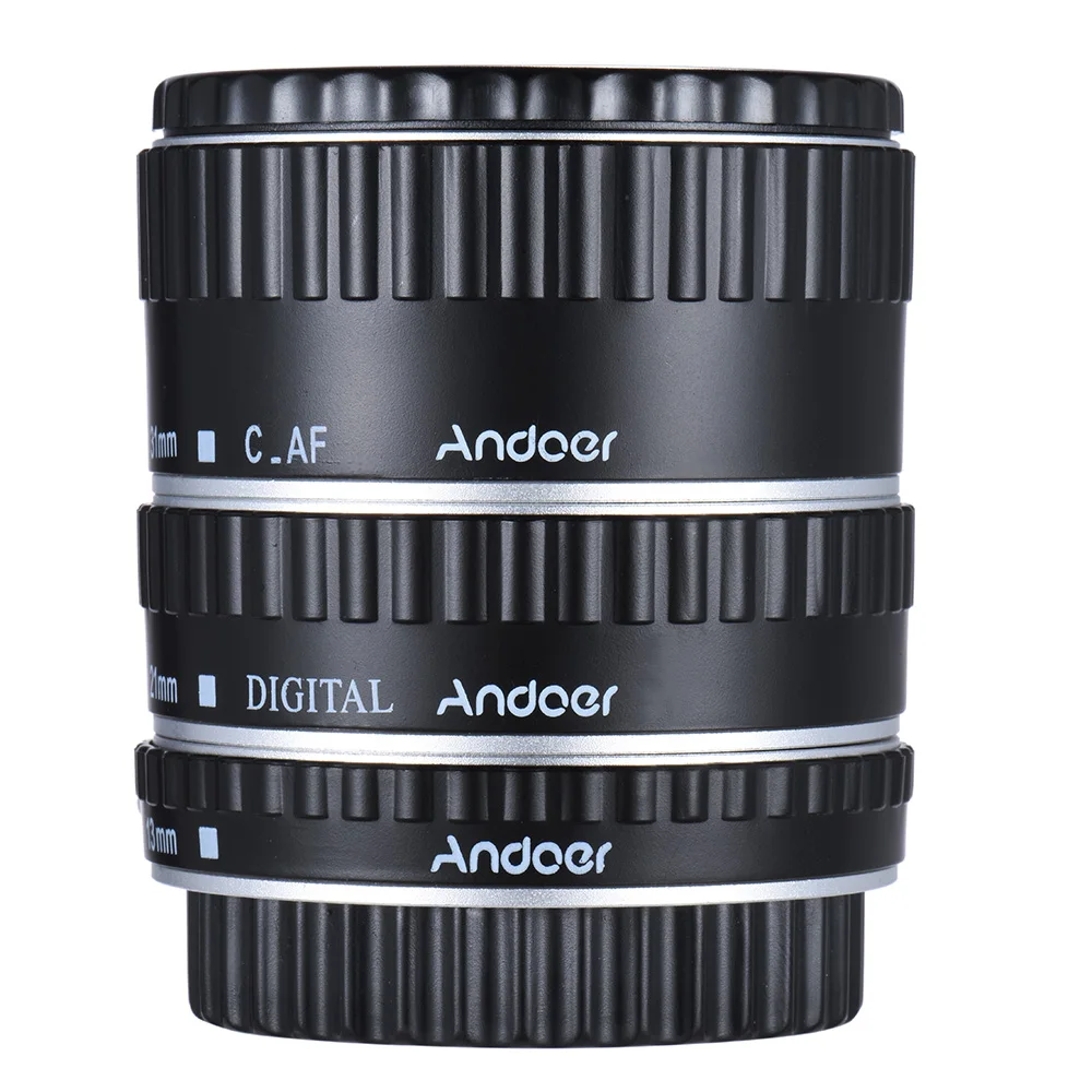 Andoer Металл ttl Автофокус AF Макро Удлинитель кольцо для Canon EOS EF EF-S 60D 7D 5D II 550D Цифровые зеркальные фотокамеры зеркальные Объективы