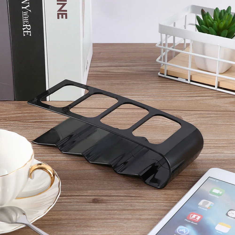 Remote Control Storage 19x7.5x9cm TV/DVD/VCR Organiser 4 Frame Practical Mobile Phone Holder Stand Iron White Organizer Case