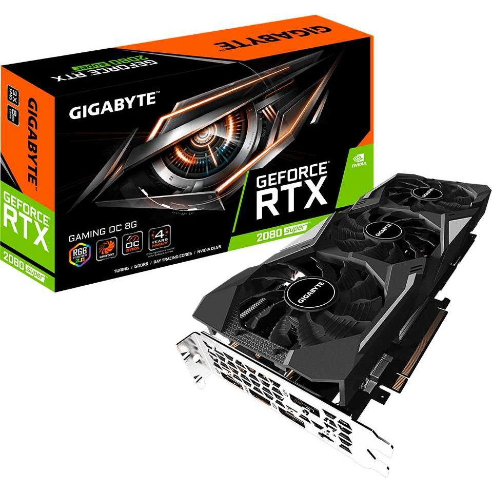 Видеокарта Gigabyte PCI-E GV-N208SGAMING OC-8GC NV RTX2080SUPER 8192Mb 256b GDDR6 1890/15500/HDMIx1/