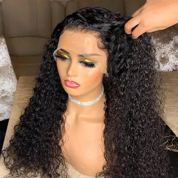 

Remy Human Hair Deep Wave Curly 13x4 Lace Front Wigs 8-30 Inches Natrual Color Brazilian Hair For Women Frontal Afro Water Wig