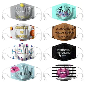 

Anti Dust Anti Haze Mouth Mask Letter Printed Replaceable Filter Washable Mouth-Muffle