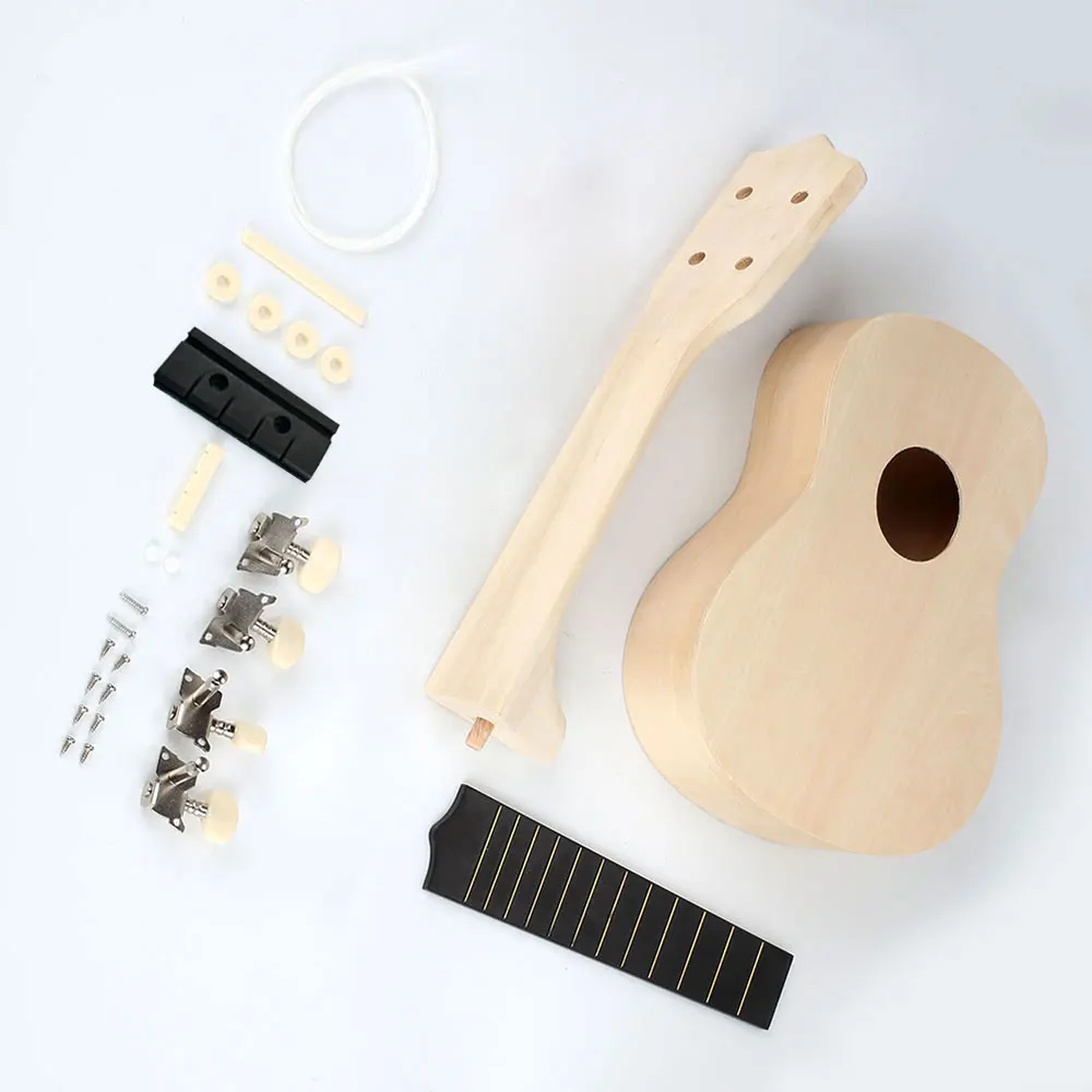  Intellectual Raw Wood Color Assemble Art Teaching Ukulele DIY Ukuleles Musical Instruments Children - 4000445940038