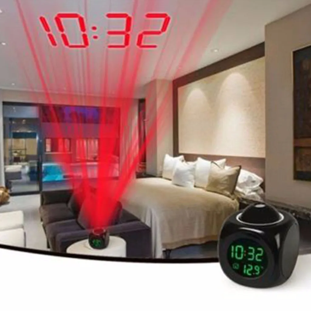 Цифровые часы проекционные lcd голосовые говорящие многофункциональные Светодиодный проекционный мультфифункциональные часы Reloj цифровые настольные часы