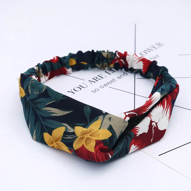 New Girls Vintage Cross Knot Elastic Hairbands Soft Solid Print Headbands Bandanas Girls Hair Bands Hair Accessories For Women hair clips for fine hair Hair Accessories