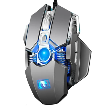 

M338 Adjustable Home Silent Led Office Optical USB Wired Mouse Mechanical Desktop Mice Buttons Laptop Professional PC Silver