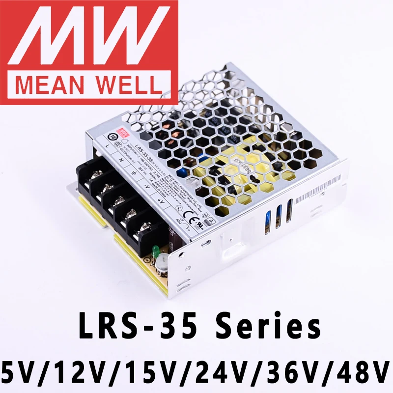 Mean Well LRS-35 серии AC/DC 35 Вт импульсный источник питания meanwell 5 в 12 В 24 48 | Обустройство
