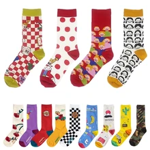 Женские весенне-осенние милые Мультяшные аниме модные повседневные забавные носки Harajuku цветные сетчатые персональные счастье хлопок