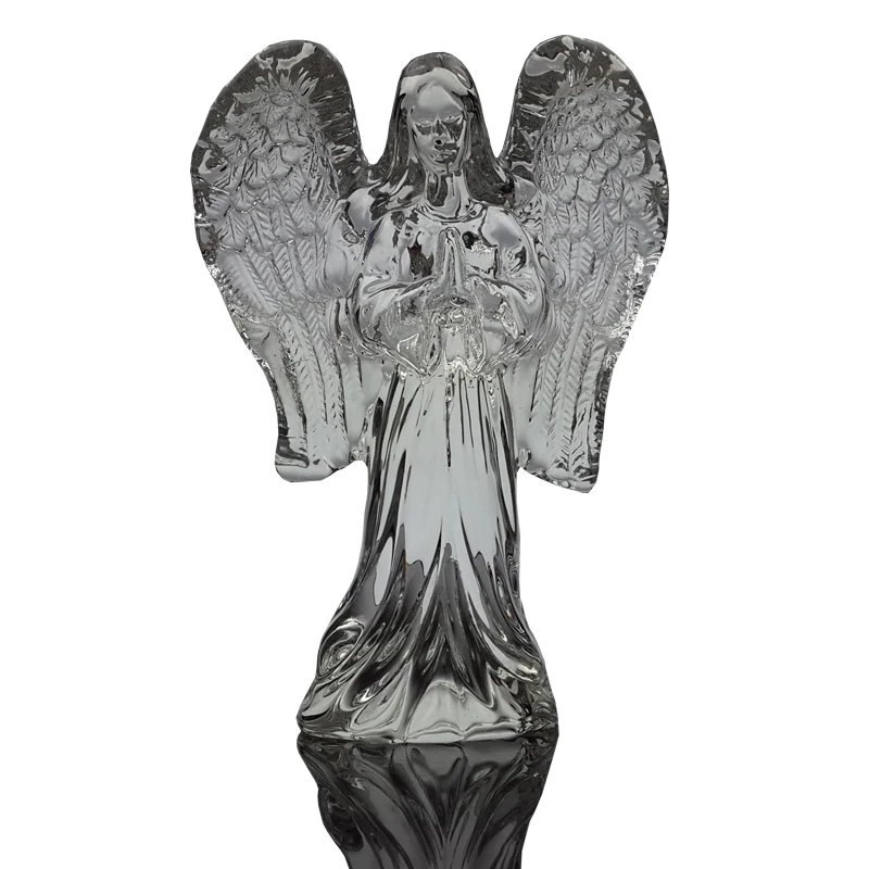 Praying Clear Crystal Statue Guardian Angel Sculpture Figurines Ornament Home Decoration