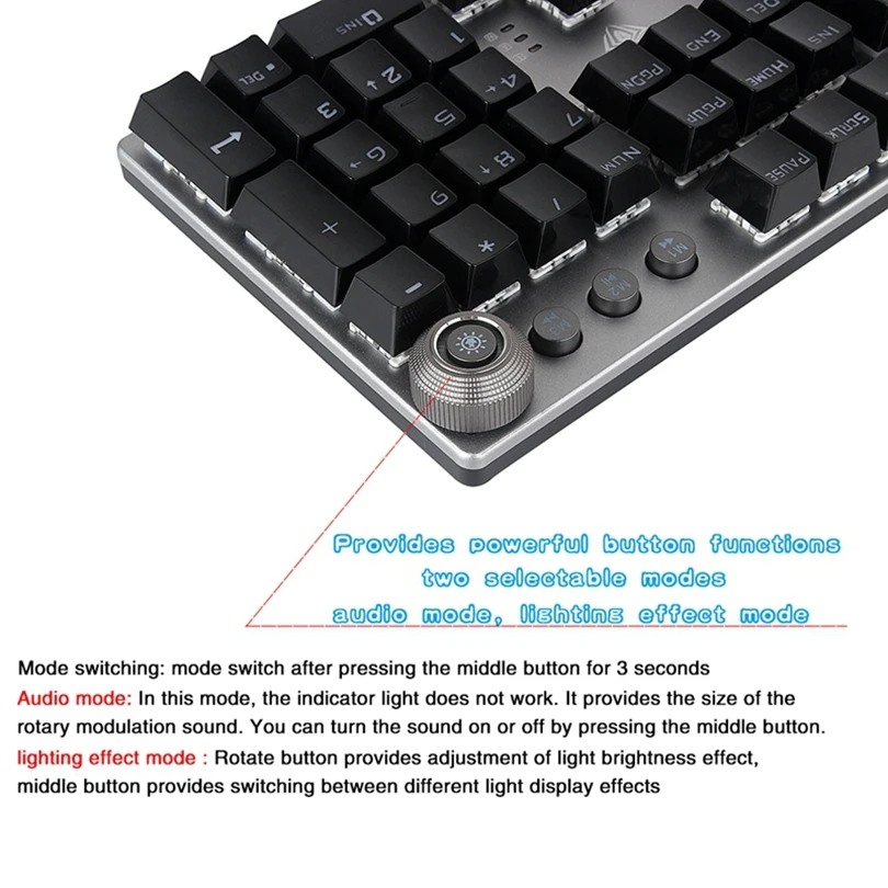 Синий черный переключатель механическая клавиатура 104 клавиш с подсветкой игровые клавиатуры для компьютера PC Gamer Русский Испанский Иврит арабский