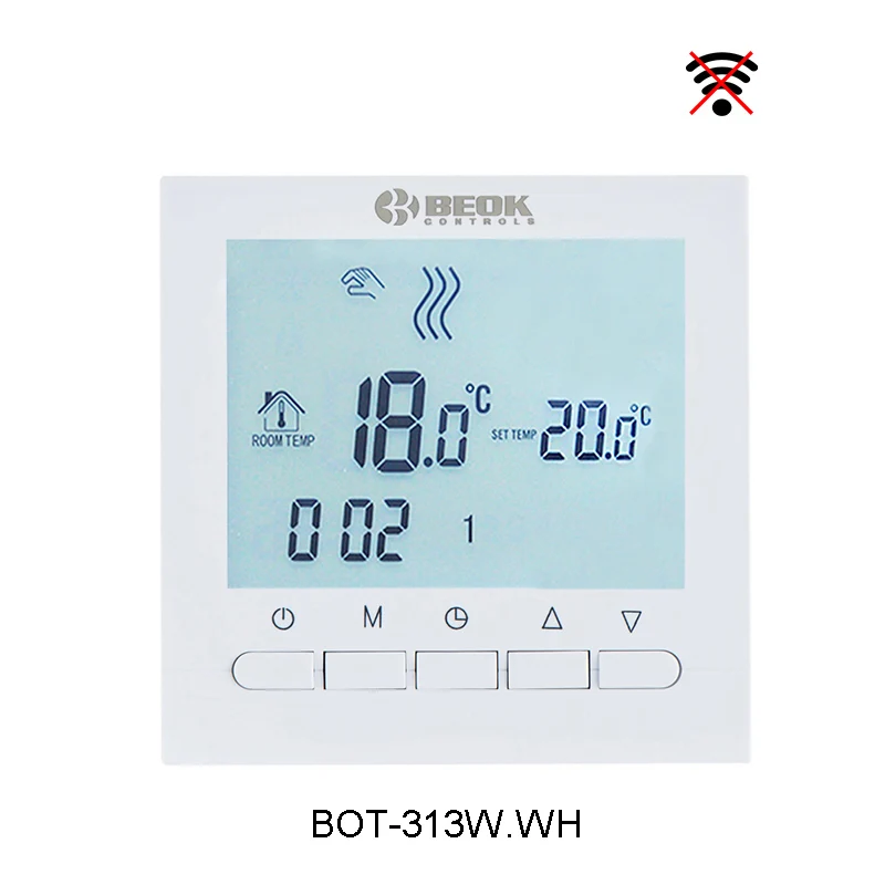 Beok 3A Termostato Wifi Programable Digital de Calefacci/ón por Calderas de Gas,con Pantalla LCD Controlador de Temperatura de Luz de Fondo Negro