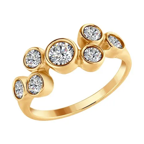 SOKOLOV Ring gilded with silver fianitami