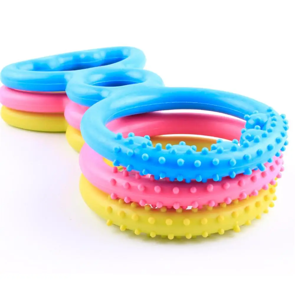 

Pet Dog Interactive Toy Durable Rubber Biting Rings Chewing Toys Puppy Molar Training Play Toy Teeth Cleaning Educational Toys