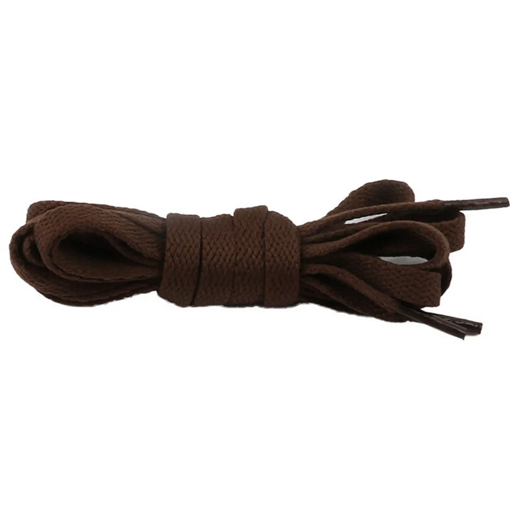 Brown 120 см круглые шнурки 19 цветов плоские цветные хлопковые однотонные атлетические шнурки для кроссовок спортивные шнурки для детей и взрослых Новинка - Цвет: Brown