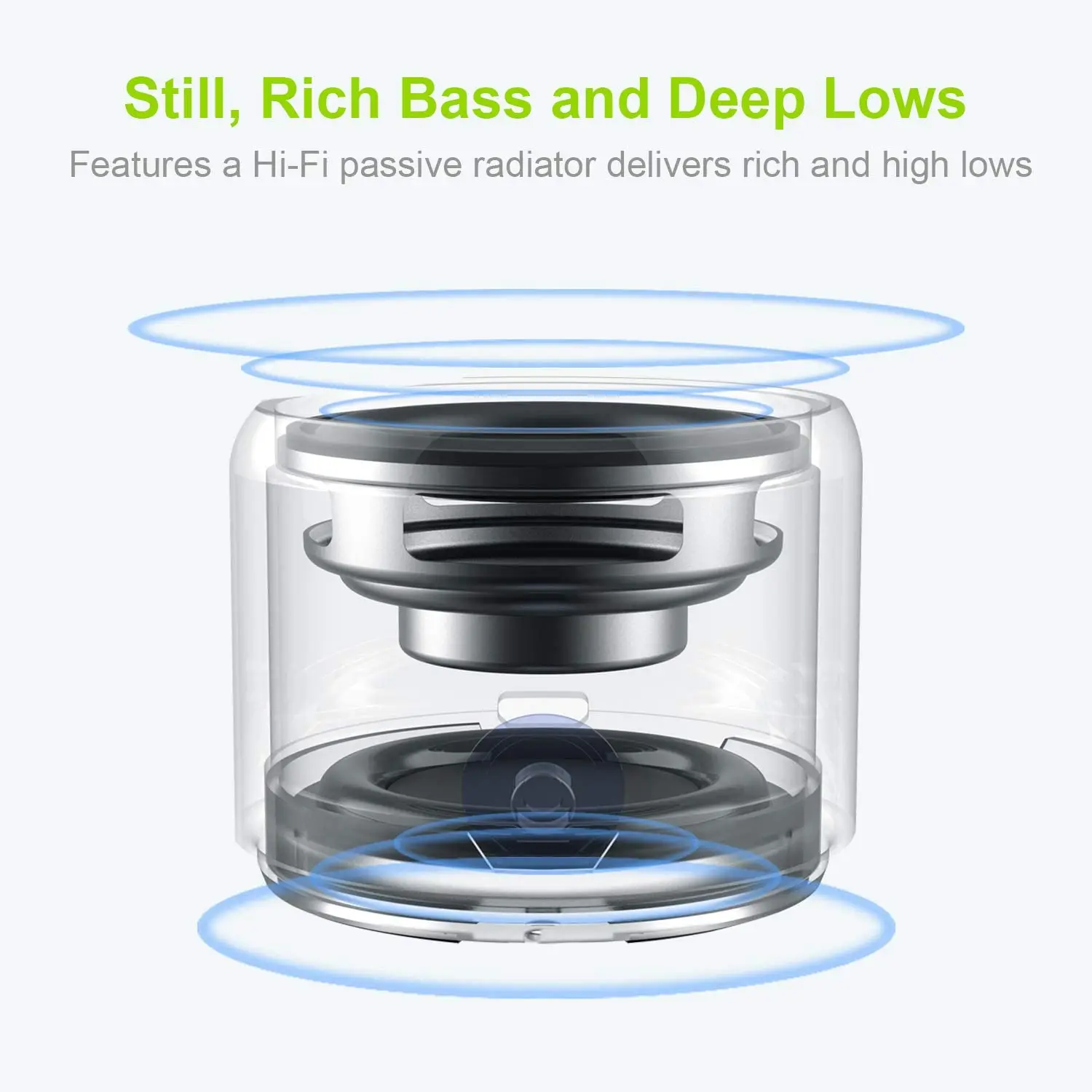 EWA A106 Pro Mini Portable Wireless Bluetooth 5.0 Speaker Bass Radiator IPX7 Waterproof Metal Speakers Travel Case Mini Bluetooth Speaker Portable Speaker Bluetooth Speaker Mini Sound Box Bass Speaker Audio Speaker Tweeter Speaker