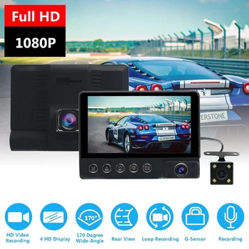 

Car DVR Camera 3 Lens 4.0 Inch Full HD 1080P LCD Screen 170 Degree Rear view G-sensor Auto Dash Cam Infrared Night Vision Car Ca