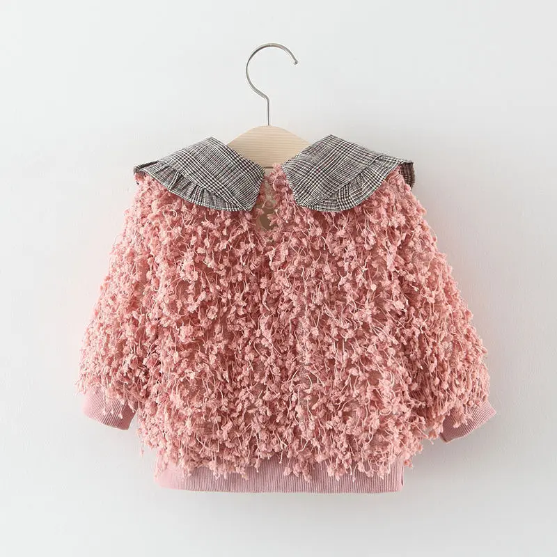 LOOZYKIT, зимняя одежда из хлопка для маленьких девочек плотная теплая розовая блузка рубашка с кружевом, топ, Детские рубашки детская одежда