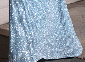 Небесно-голубой Skyyue Evening Dress High Split Women Party Dress HQ001 Plus Size Robe De Soiree New Long Sleeved Gold Sequins Formal Gown - Цвет: Небесно-голубой