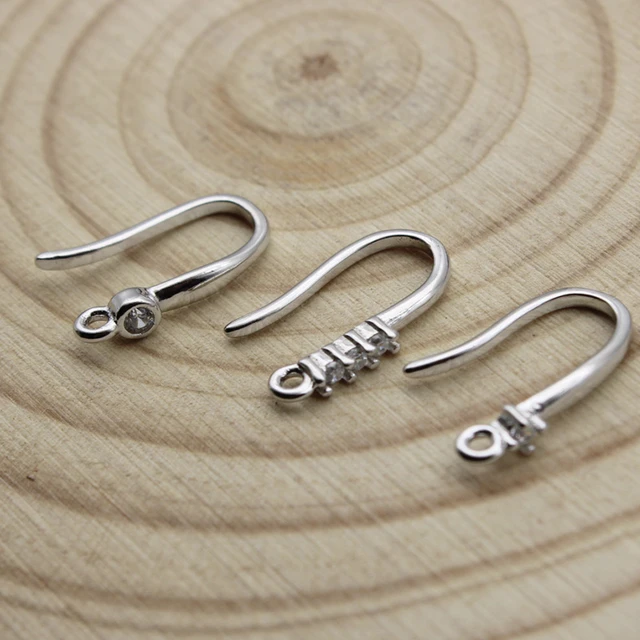 1pair 1mm Thick 100% 925 Sterling Silver Findings Earring Hooks Clasp For  Earring Making Accessories Earwire Jewelry Making - Jewelry Findings &  Components - AliExpress