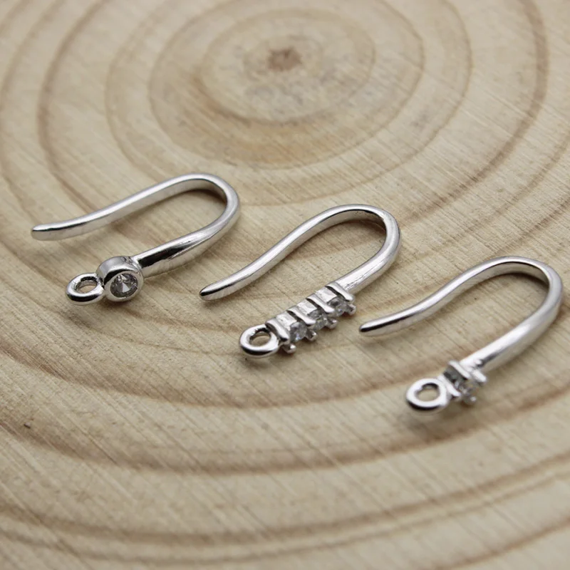 Genuine 925 Sterling Silver Earring U-Shape Accessory DIY Jewelry Finings 1 Pair