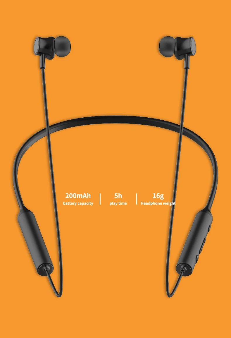 Наушники SHISUO Bluetooth 5,0, беспроводная спортивная Гарнитура, длинные наушники с сабвуфером, водонепроницаемые аудио наушники