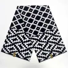 Черный и белый настоящий воск голландский гарантированный настоящий голландский воск высокое качество pagne воск голландский 6 ярдов африканская Анкара швейная ткань