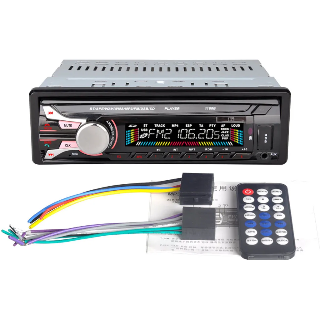 12 В автомобильный BT MP3-плеер Радио Стерео головное устройство USB/TF/AUX-IN/FM In-dash несколько замыканий защиты тест fm-радио функция