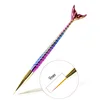 New 3 sizes available Colorful Fish Tail Design Nail Art Line Painting Pen Handy Crystal Acrylic Drawing Pen Mermaid Nail Tools 3