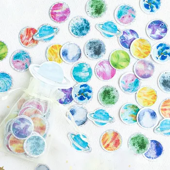 

100pcs Kawaii Planet Stickers Cute Universe Decorative Sticker Creative Scrapbooking Sticker For Kids School Stationery Supplies